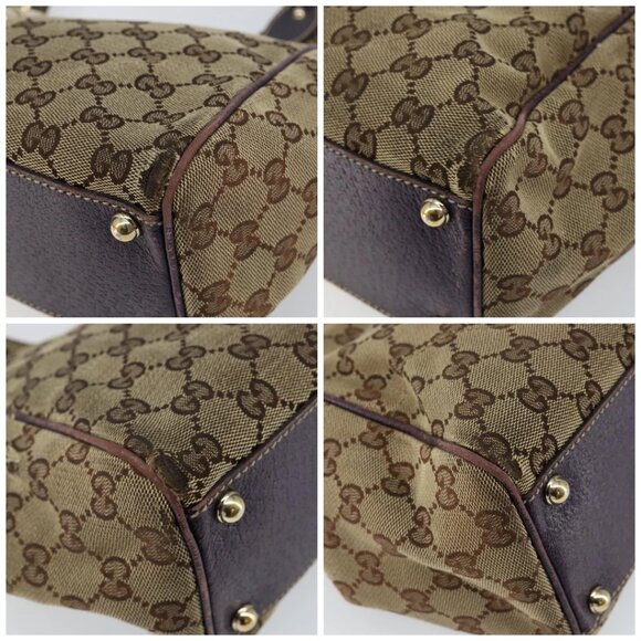 GUCCI GG Canvas Jackie Shoulder Bag Beige Gold 145819 Auth bs29800 - Picture 14 of 16